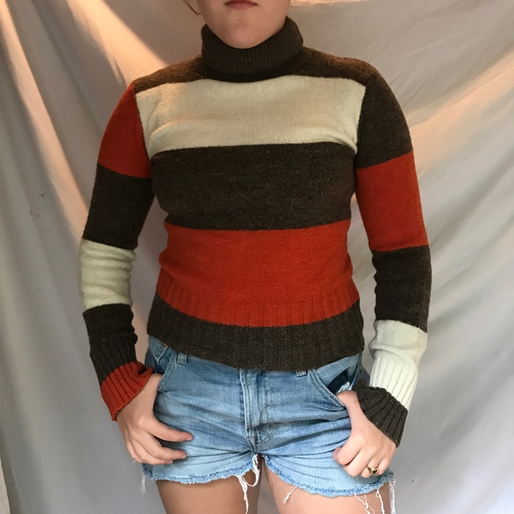 Red Brown, and White Sweater